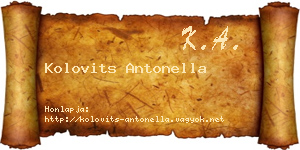 Kolovits Antonella névjegykártya